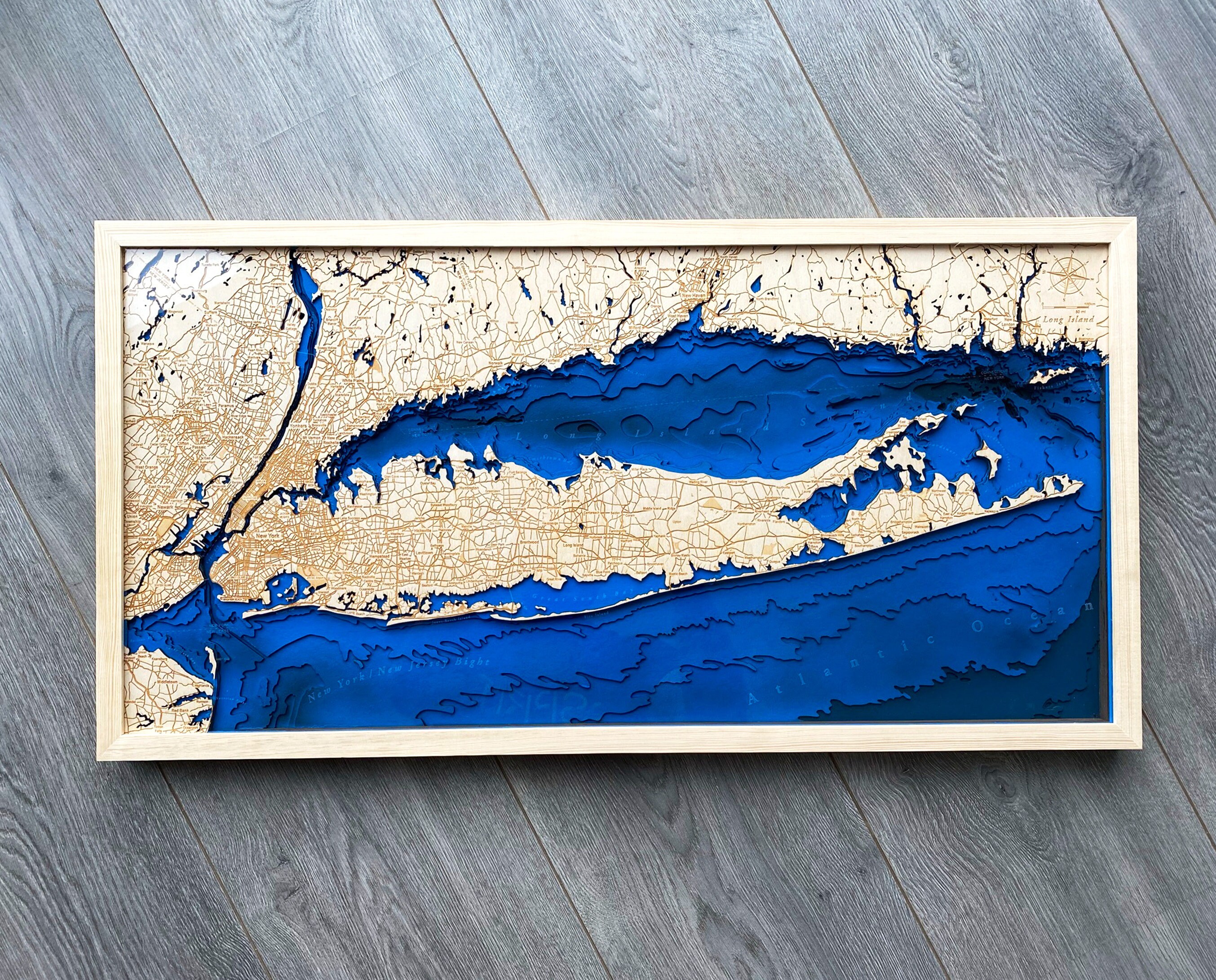 Long Island NYC 16x 32 3D bathymetrytopographic Etsy.de