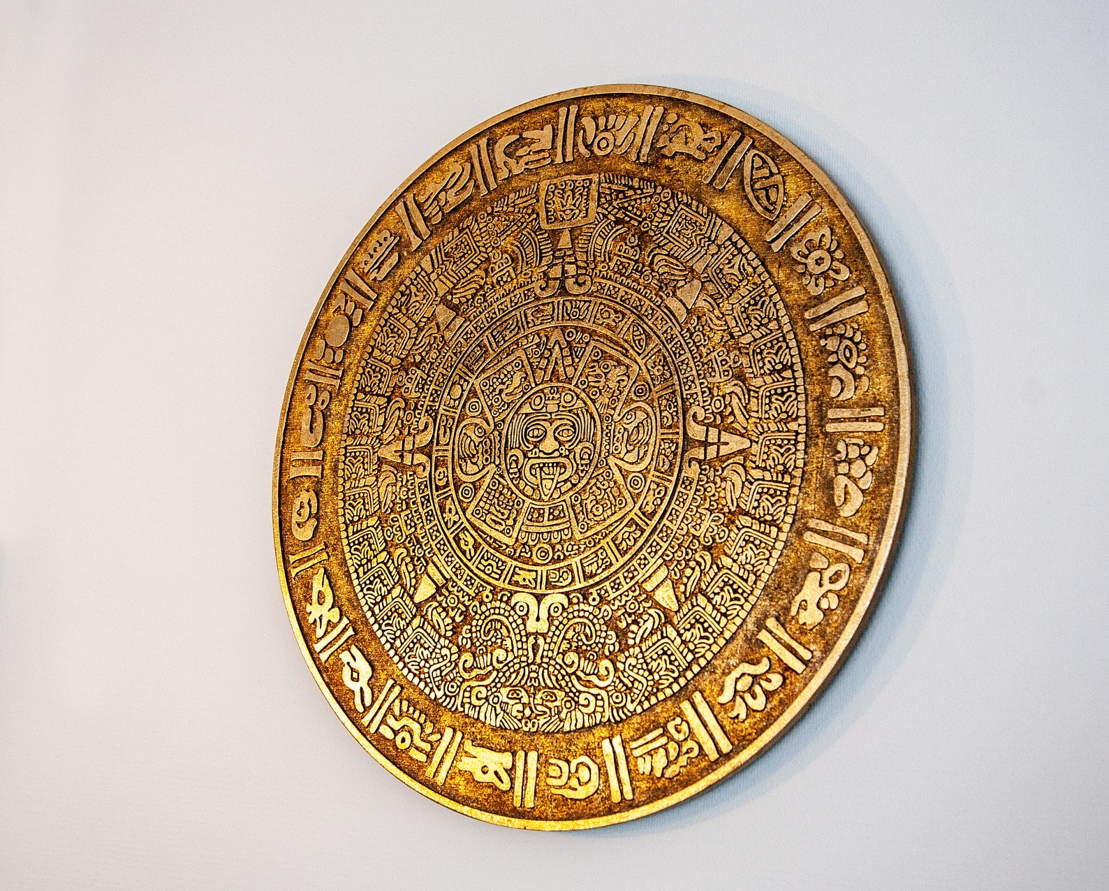 Mayan Empire Calendar Real 24K Gold Ancient Piedra Del Sol - Etsy Canada
