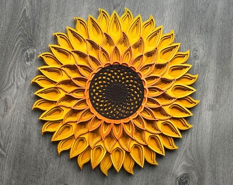 Yellow Sun Mandala Wooden Wall Art - Laser Cut Home Decor