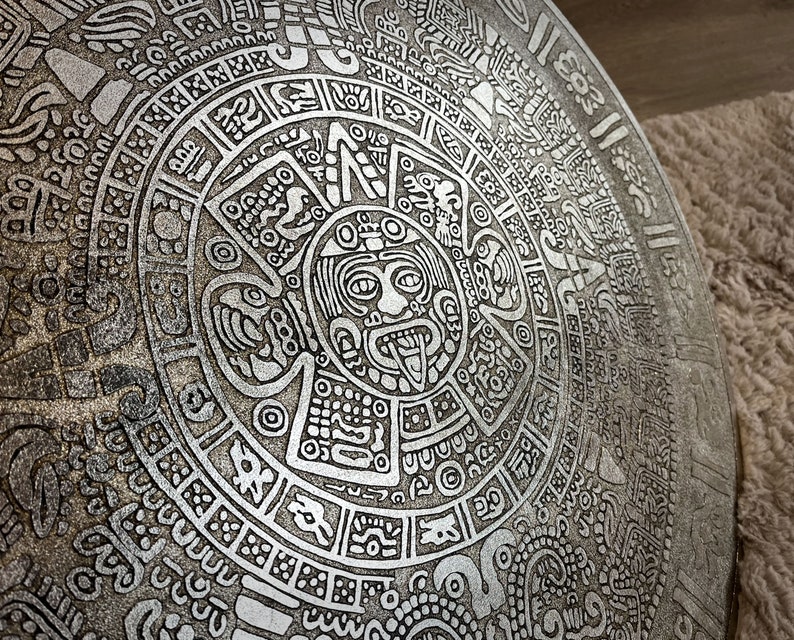 Real Silver Mayan Calendar | Aztec Sun Stone Wall Art - Etsy