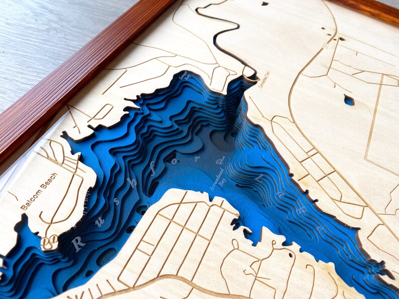 Rushford Lake NY 12x 24 or 16x 32 3D Etsy