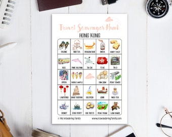 Hong Kong Scavenger Hunt Game - PRINTABLE - Instant Download.  Game for Kids and Adults