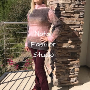 Loose Sweater/Loose Mohair Blend Pullover/ Oversized pullover /  Slouchy sweater/ Chunky, knit pullover/ Hand made women&#39;s slouchy pullover,