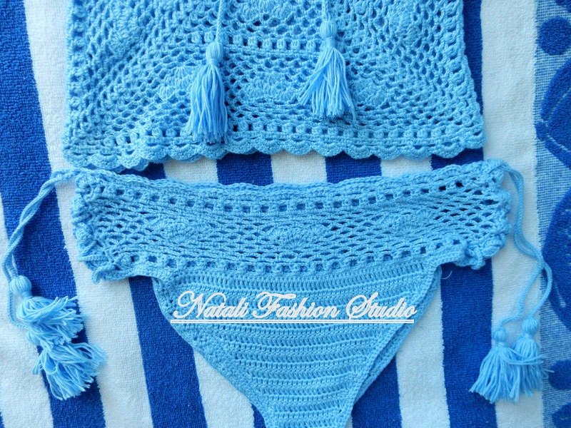 Crochet Bikini Bottom Size S Boho Bikini Crochet Swimsuit - Etsy