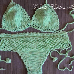 Сrochet bikini set Crochet swimsuit Crochet Bohemia Style  Bathing Beach Bikini swimsuit, custom color and size