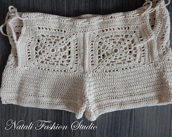 Crochet bikini swimwear shorts crochet  bikini bottom covers up custom size and color hot trend bikini