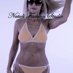 Crochet bikini set-top +bottom, Crochet swimsuit, Crochet bikini botton, Crochet bikini top, Crochet swimwear, Beach bikini set