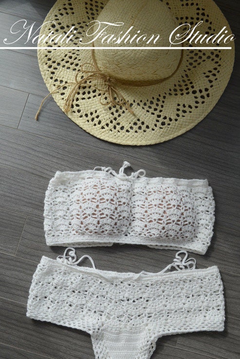 Printed Stitched Mesh Bikini