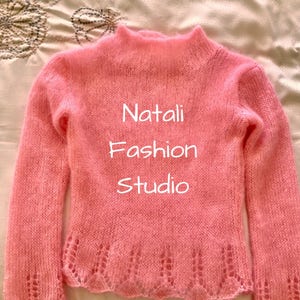 Loose Sweater/Loose Pullover/Mohair Sweater/ Mohair  Pullover/ Pink Mohair Sweater/