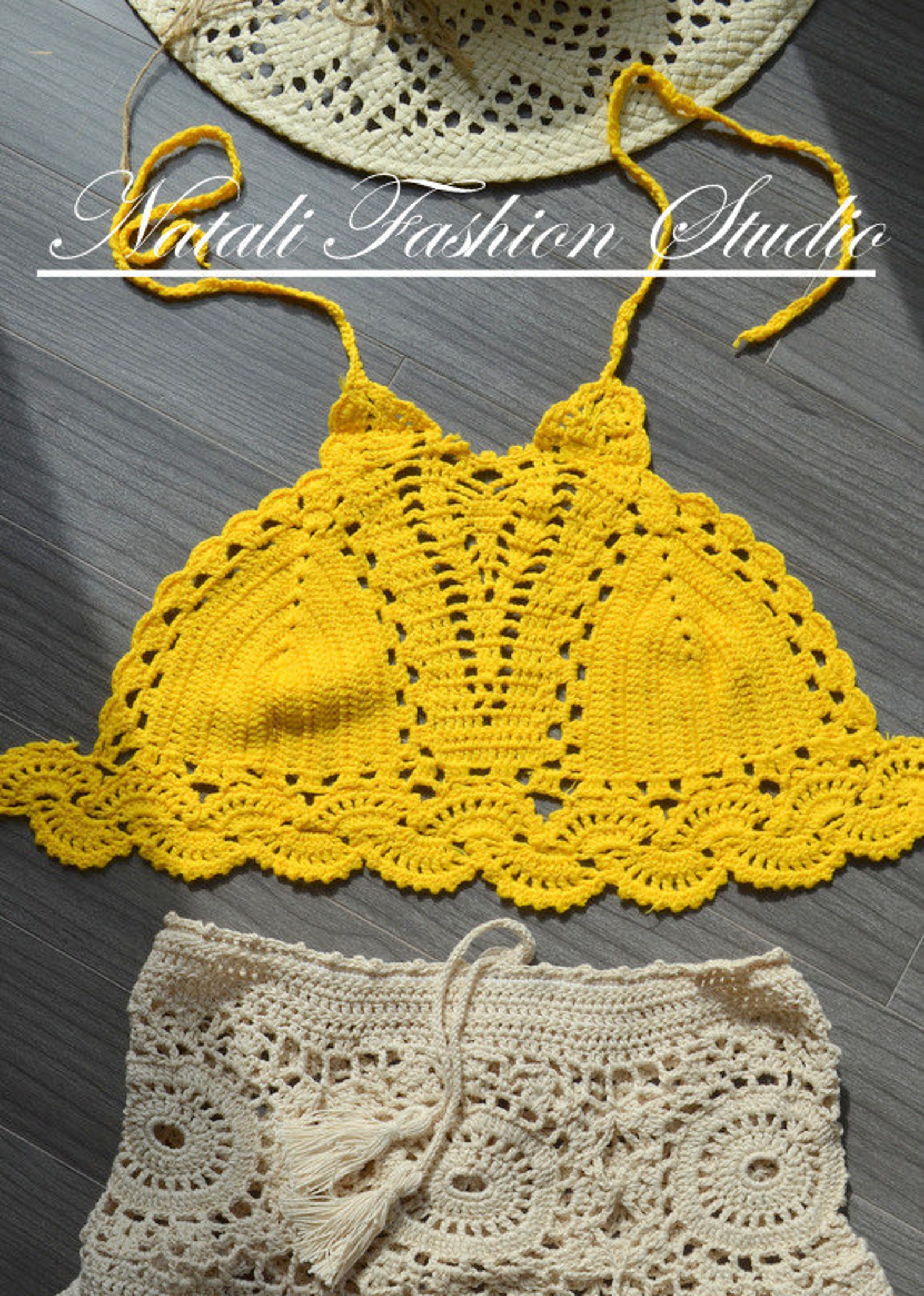 Crochet Swimsuit Bikini Halter Top Swimwear Top Covers up Etsy