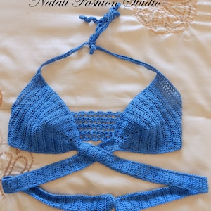 Crochet swimsuit bikini top  crochet bikini swimwear hand made  custom size and color 100% mercerized cotton