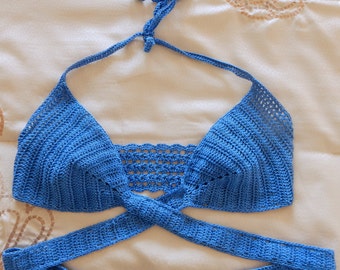 Crochet maillot de bain bikini top crochet bikini maillot de bain à la main fait sur mesure taille et la couleur 100 % coton mercerisé
