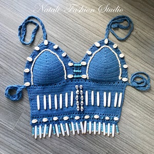 Crochet swimsuit bikini halter top swimwear top  Beaded Brazilian Swimwear Bikinis Crochet Bikini Womens Swimsuit Handmade