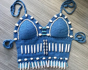 Crochet swimsuit bikini halter top swimwear top  Beaded Brazilian Swimwear Bikinis Crochet Bikini Womens Swimsuit Handmade