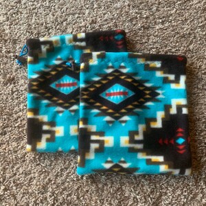 Blue Aztec English Stirrup Covers