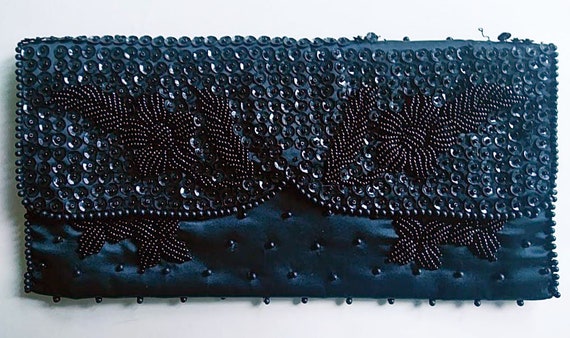 Richere Black Beaded Bag, 1960s - image 1