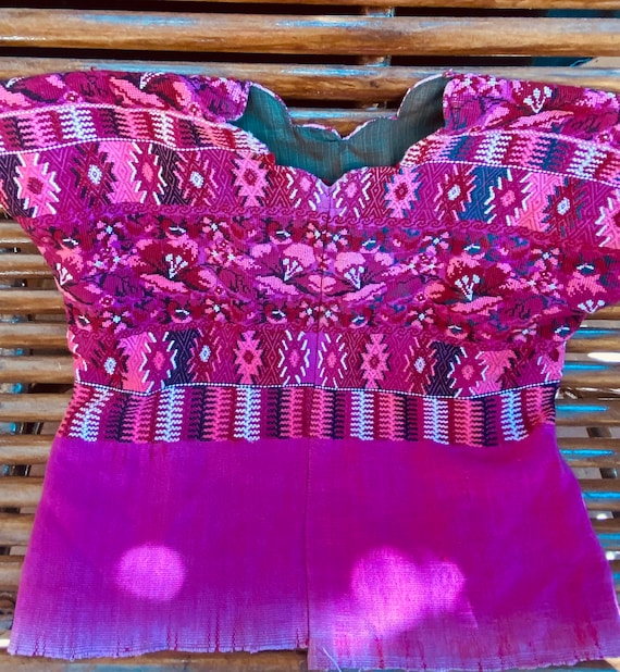 Vintage Huipil From Coban Amazing Magenta Color Designs of | Etsy