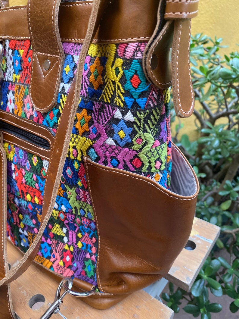 leather and Huipil from Tactic . 25 percent off !has been discounted from Beautiful weekender bag handmade