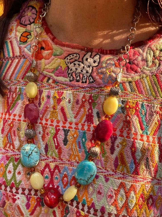 huipil from San Juan Cotzal    in pastel colors (… - image 10