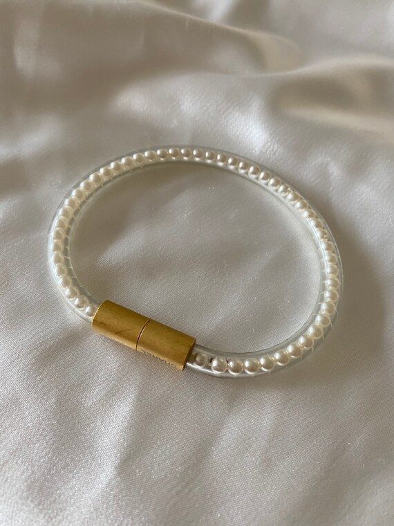 Chanel vintage rope faux pearl bracelet - image 7
