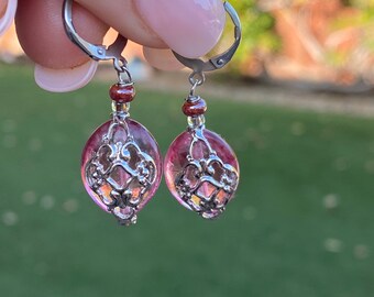 Antika Murrina pink glass earrings