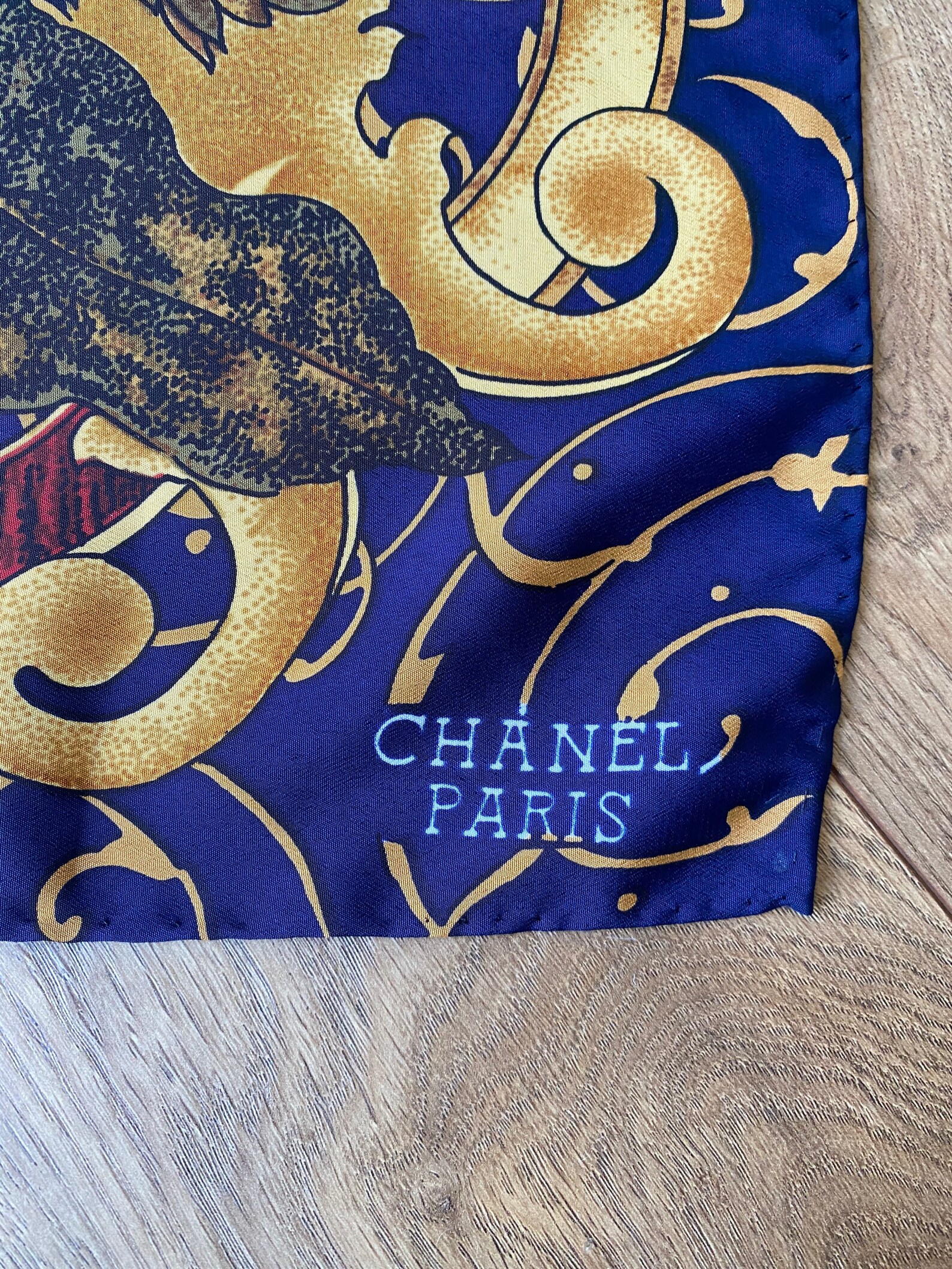 Chanel vintage silk sunflower scarf | Etsy