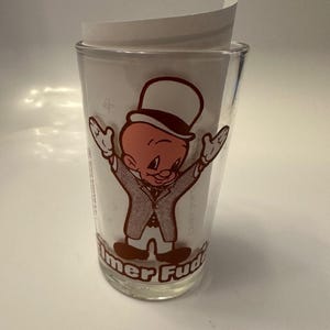 Vintage Elmer Fudd Drinking Glass - Warner Brothers 1976