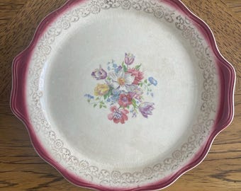 Vintage Victory Union Platter with Flowers - Made in USA