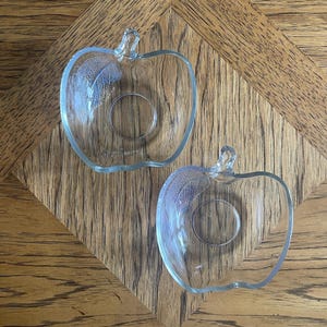 Vintage Glass Apple Dishes - Set of 2