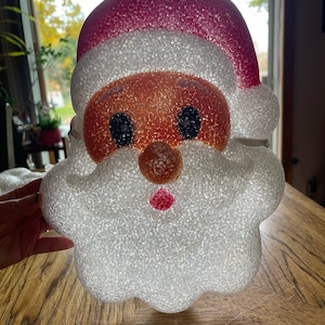 Vintage Christmas Santa Melted Popcorn Light Cover or Wall Hanging - 2 available!