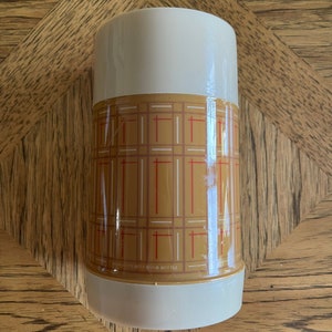 Vintage Brown Plaid Aladdin Thermos Best-Buy Wide Mouth 10oz.