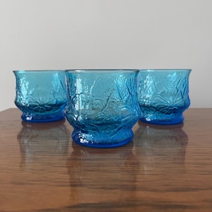 Vintage Anchor Hocking Rainflower Glasses - Set of 3 - 1970s