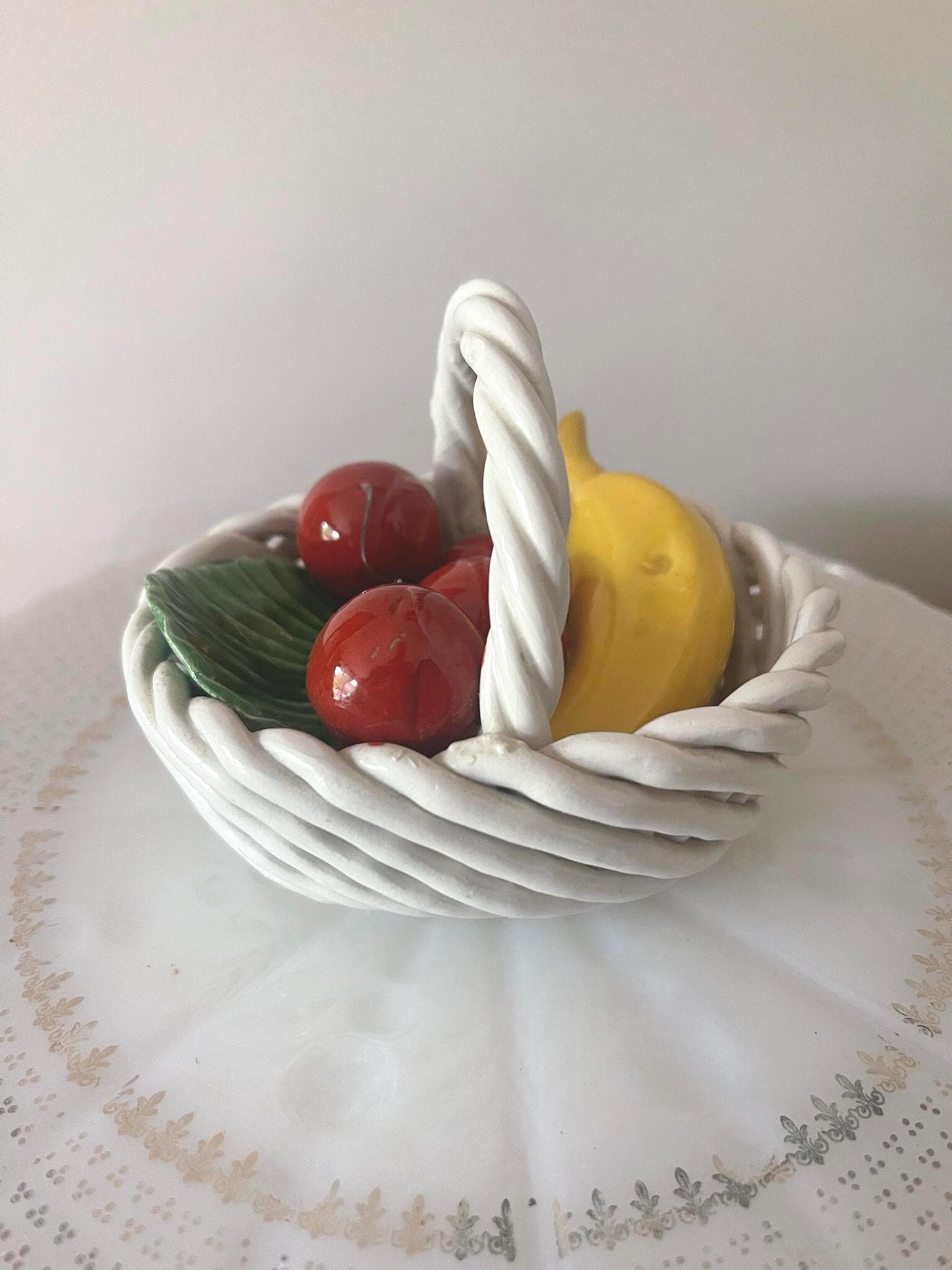 capodimonte 果物皿 盛り皿 イタリア製 陶器 Capodimonte Fruit - Etsy