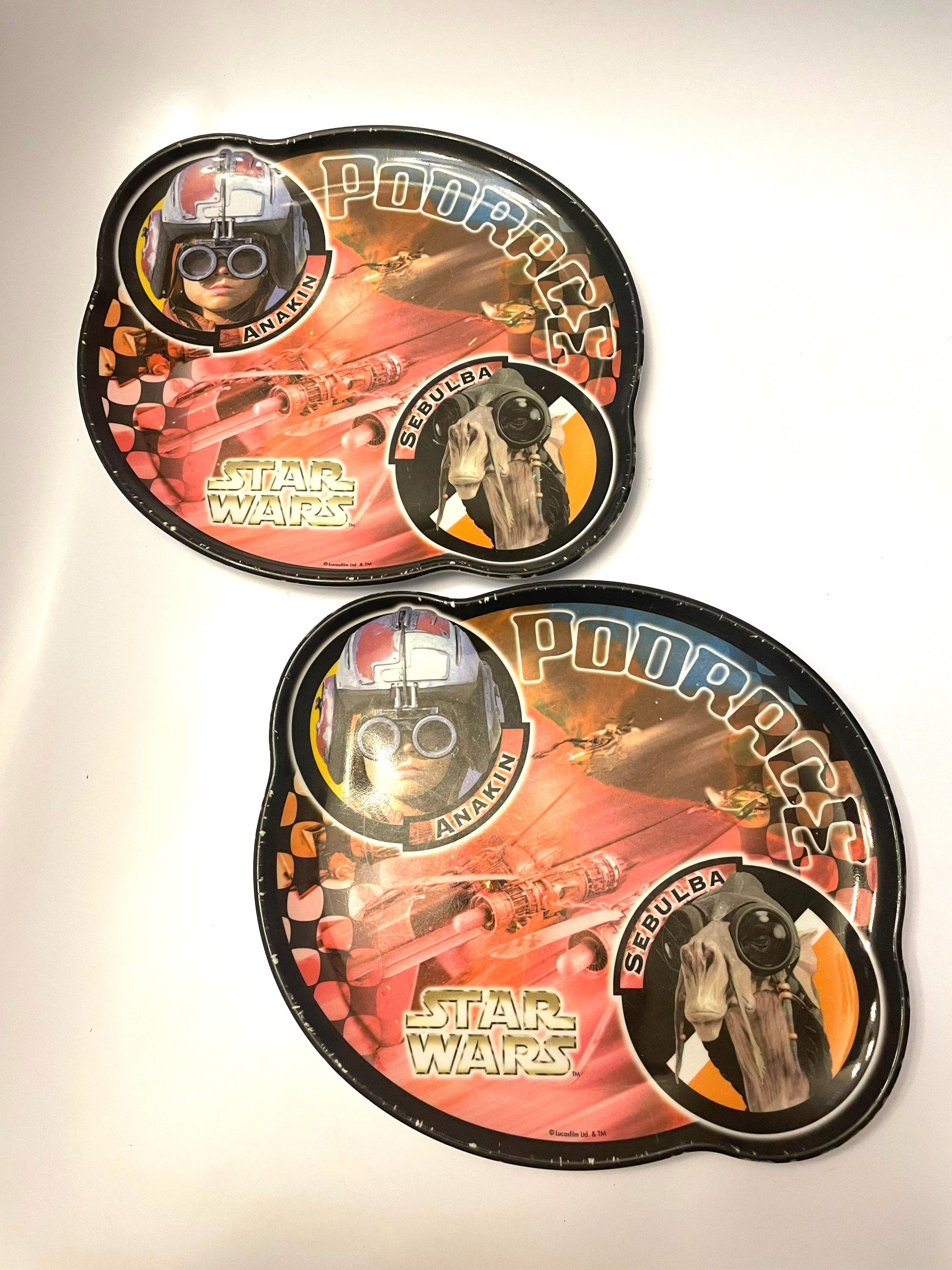 Star Wars Pod Race Melamine Plastic Plates, Set of