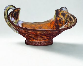 Vintage Marigold Iridescent Carnival Glass Candy Bowl