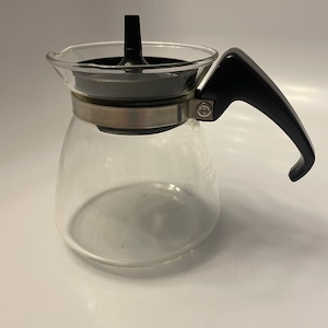 Vintage Pyrex Coffee Pot, Single Serve Coffee Pot, #802 Glass Carafe USA