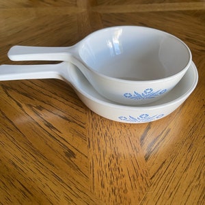 Corning Ware Vintage Blue Cornflower Pans - Set of 2