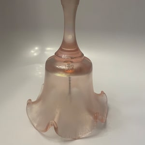 75th Anniversary Vintage Fenton Pink Iridescent Glass Bell 1980