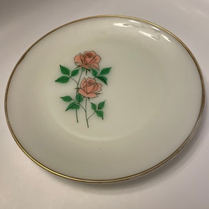 Vintage Anchor Hocking Fire King Anniversary Rose Dinner Plate