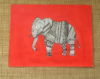 Elephant Drawing, Acrylic