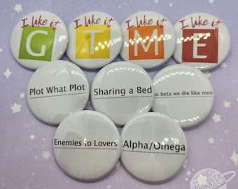 Ao3 Fanfic Fanfiction Writer / Reader 1.5" Pin Buttons + Sparkle and Holographic Designs