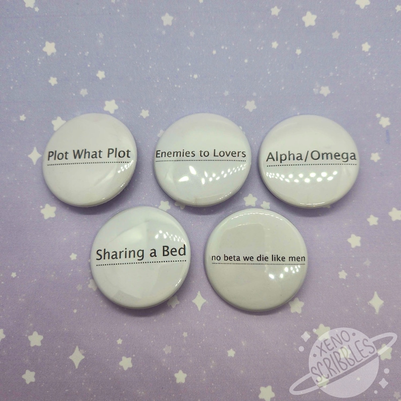 Ao3 Fanfic Fanfiction Writer / Reader 1.5" Pin Buttons + Sparkle and Holographic Designs image 3