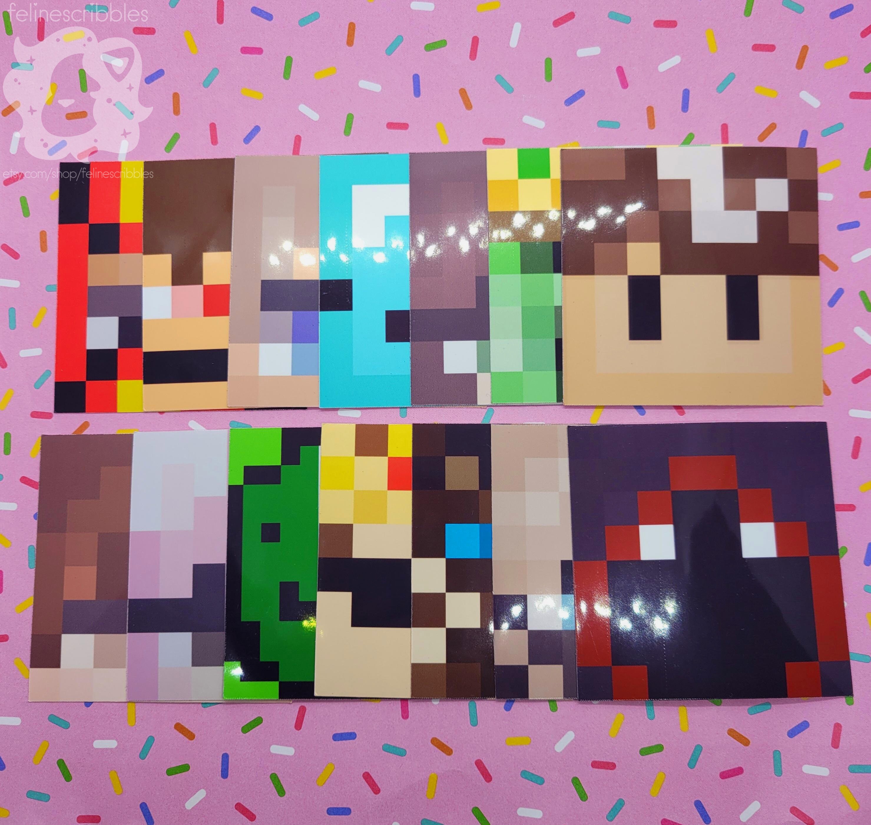 Dream Smp Youtubers Minecraft Skin Face Glossy Vinyl Stickers Etsy