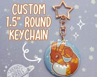 Custom Design / Image Star Clasp 1.5" Round Keychains | Fandom, Comfort Character, Memes