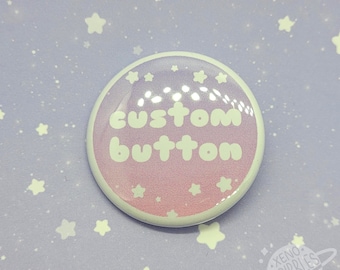 Aangepast ontwerp 1,5-inch pin-knop | Gepersonaliseerde foto- of tekstbadge + glitter- en holografische opties