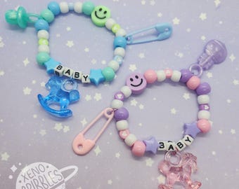 Pastel Cute Baby Little Kidcore Single Kandi Charm Friendship Bracelet