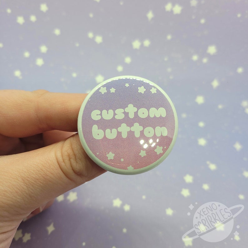Custom Design 1.5” Pin Button | Personalized Photo or Text Badge ...