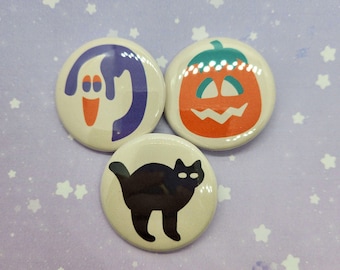 Nostalgic Halloween Fall Sugar Cookies 1.5” Pin Buttons + Sparkle and Holographic Designs