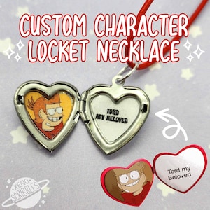 Comfort Character / Fandom / Yume "_ My Beloved" Custom Clasping Heart Image / Text Locket Necklaces