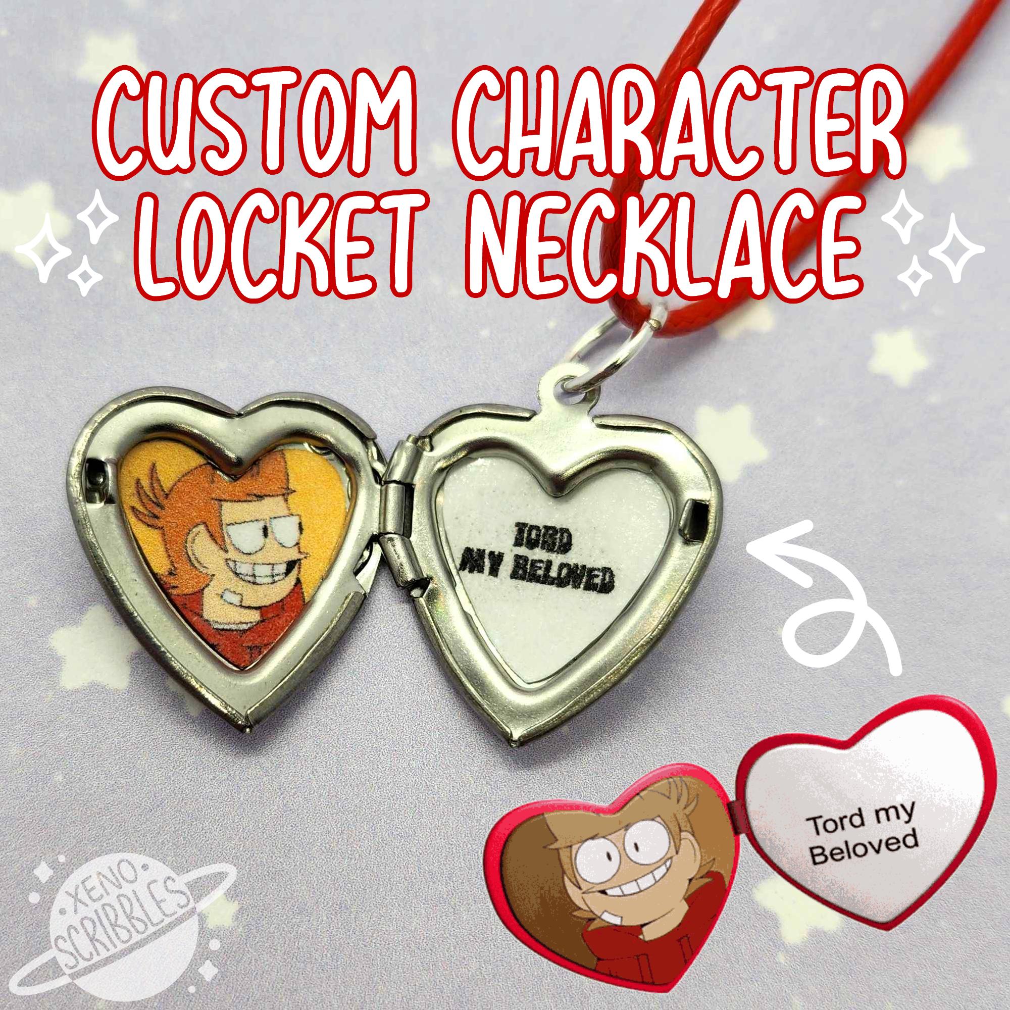 Comfort Character / Fandom / Yume "_ My Beloved" Custom Clasping Heart Image / Text Locket Necklaces